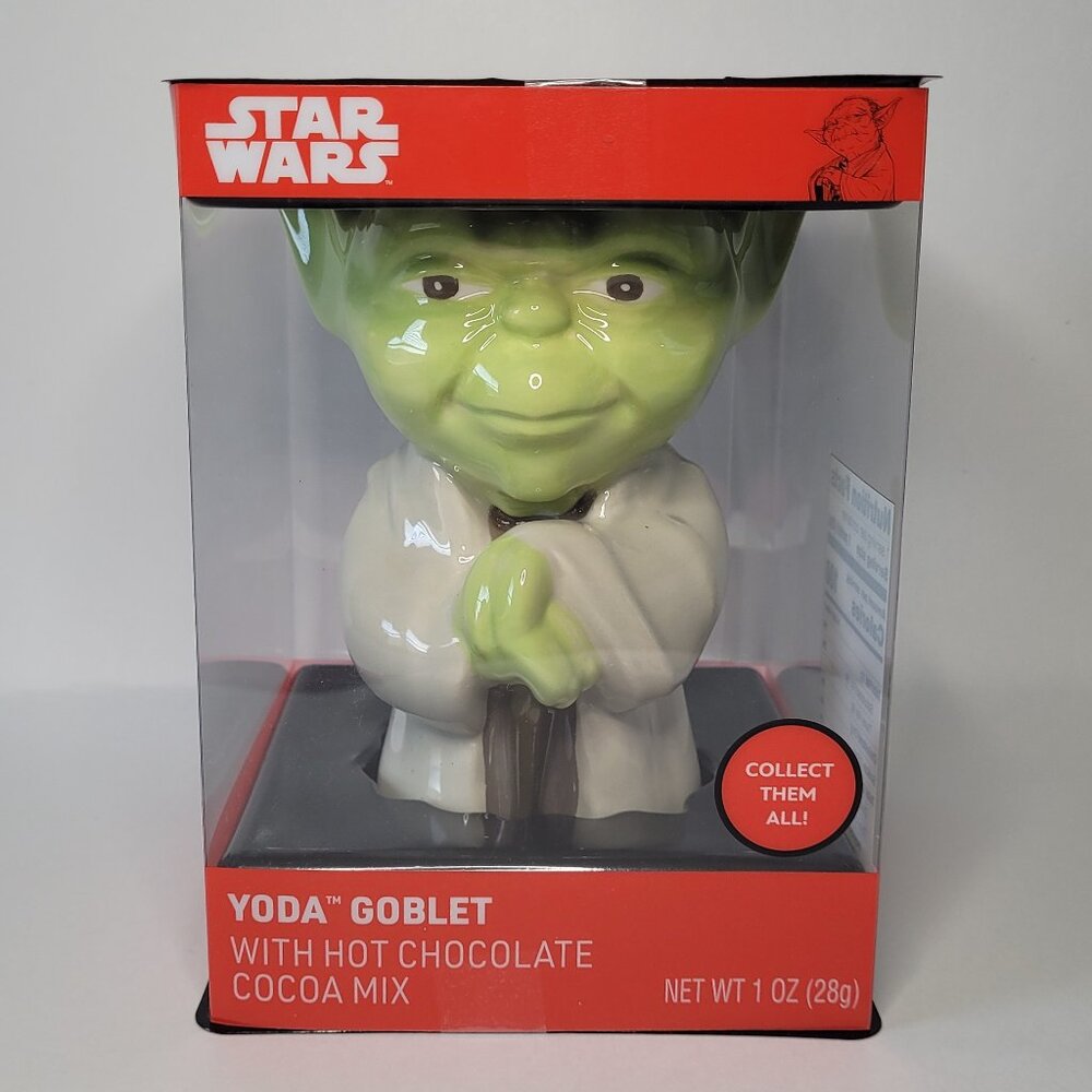 Star Wars Yoda Ceramic Goblet with Hot Chocolate Cocoa Mix NEW Whimsical Disney - Picture 1 of 8
